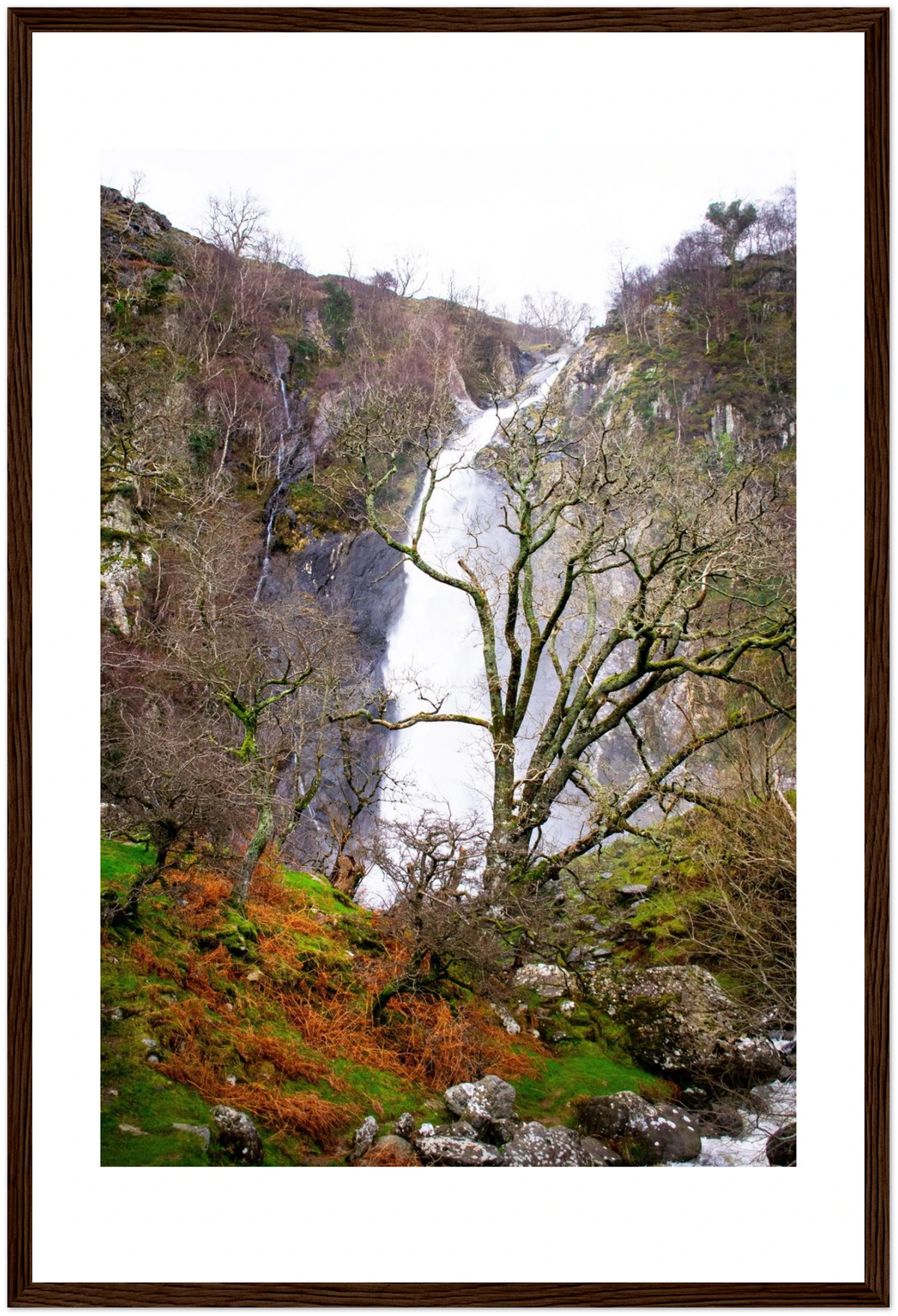Aberfalls In Autumn, close-up detail of the print showing paper texture and colour