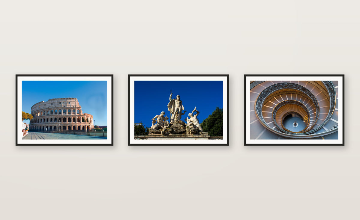 Vatican Steps, part of a coordinated gallery-wall print set, photographed at the Vatican, Rome — gallery wall set