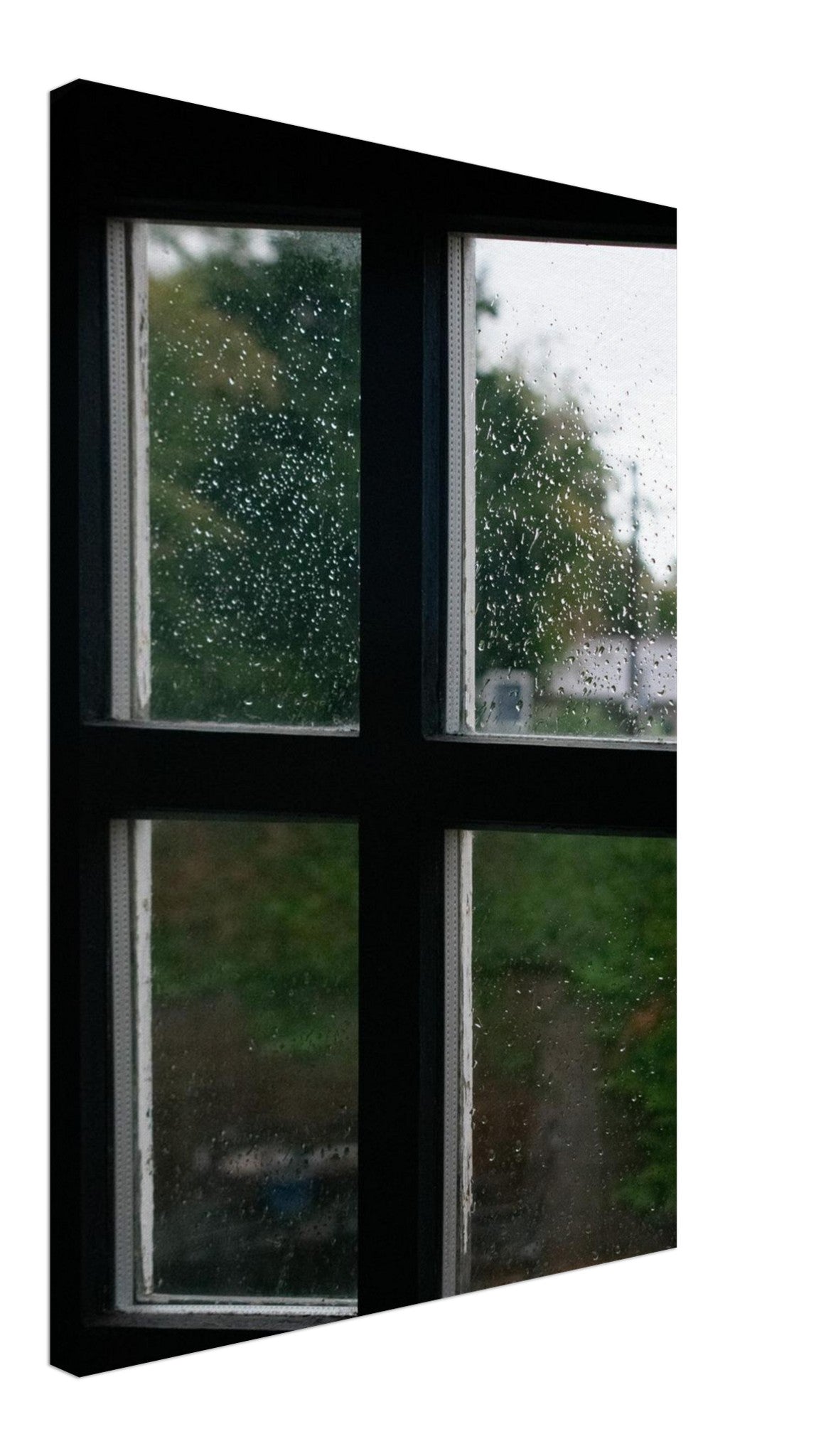 Rainy Windows, close-up detail of the print showing paper texture and colour
