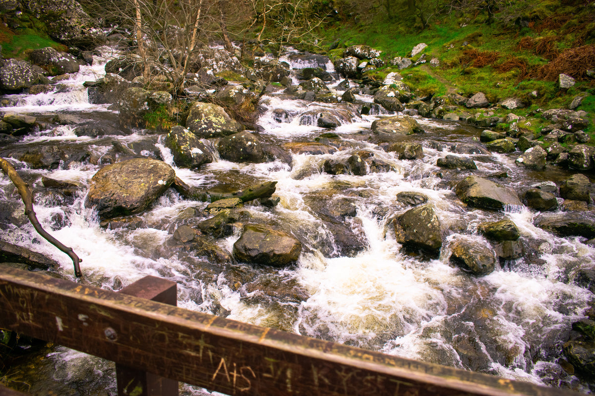 Whitewater Cascade, A rushing whitewater cascade, photographed in North Wales, original fine-art photograph